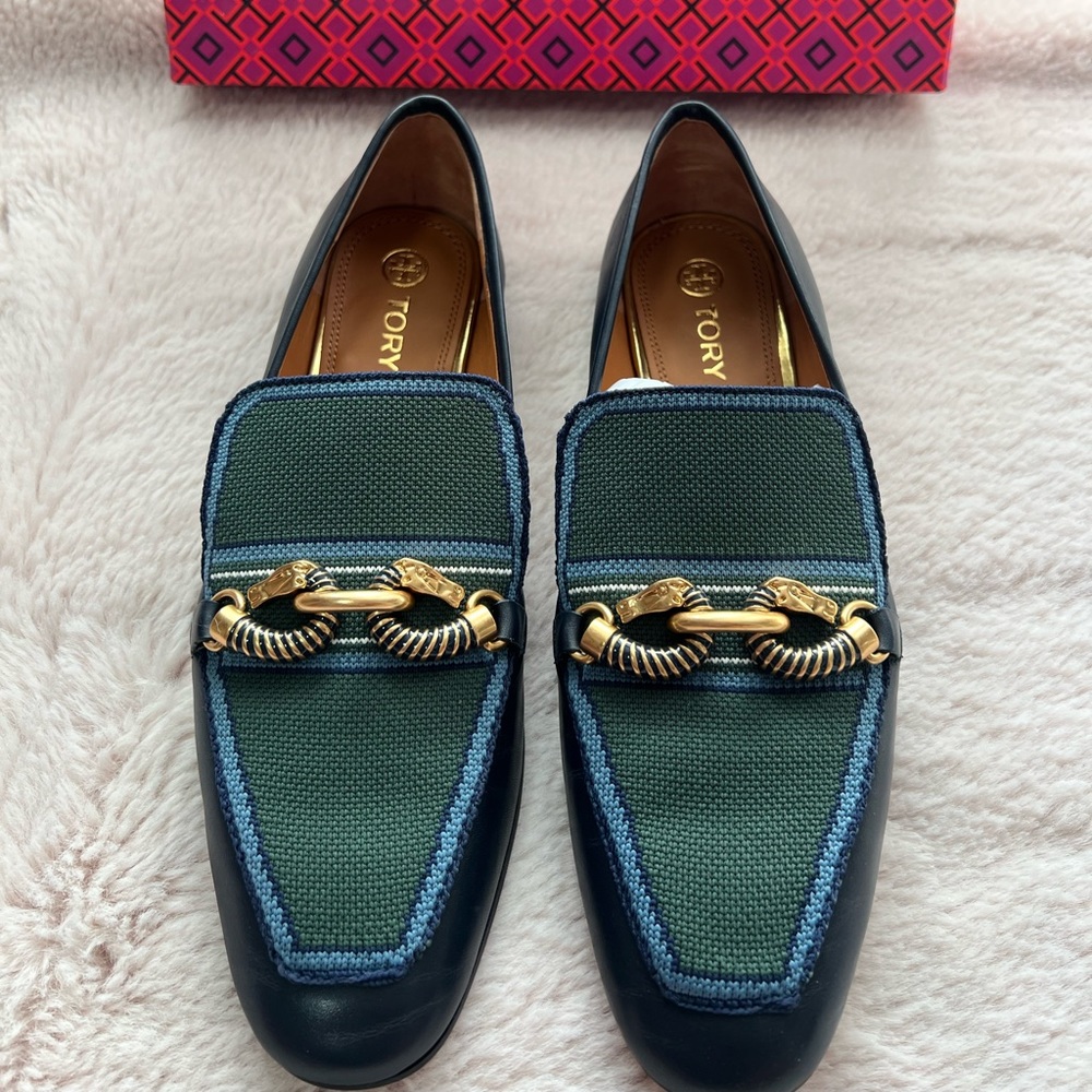 JESSA 20MM LOAFER, CALF LEATHER/CIRCULAR KNIT/CALF LEATHER
